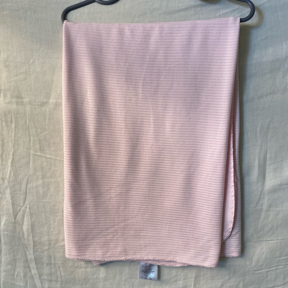 Soft Pink Ribbed Baby Swaddle Blanket